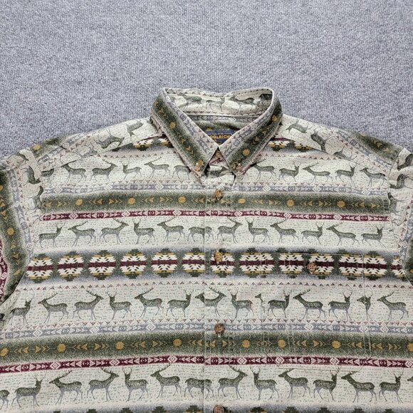 Woolrich Shirt Mens XL Southwestern Aztec Button Down Long Sleeve Vintage Preppy - Picture 2 of 8